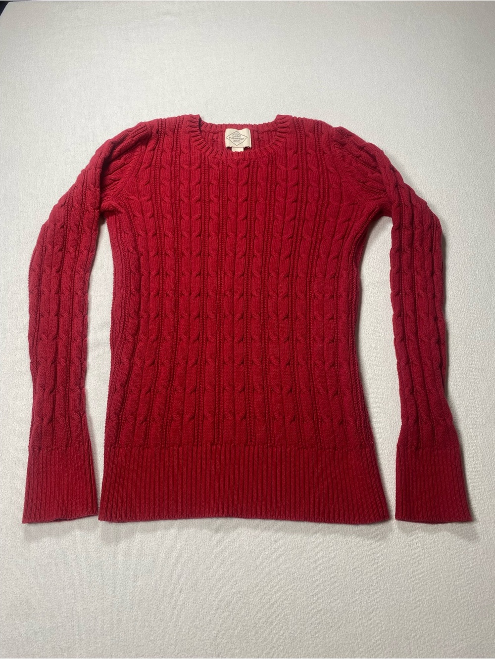 St. John's Bay Red Cable Knit Crewneck Sweater